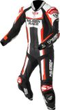 MUGENRACE Ibrido 2-delig leren motorpak - Zwart/wit/rood - Maat 50
