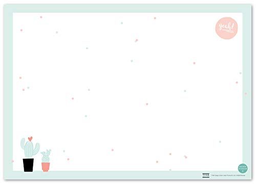 TYSK Design Bureauonderlegger cactus blanco A3 to do-lijst notitieblok weekplanner