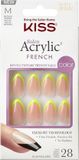 Kiss Salon Acrylic French SF002 - Neon Franse Manicure, 28 Stuks