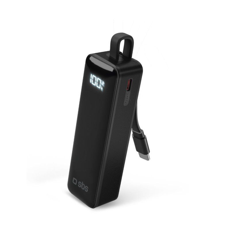 SBS TEBB5000LCDTCK Powerbank - 5000 mAh - Zwart