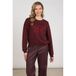 NUKUS sweater met pailletten en print - donkerrood