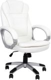 Melko chaise de bureau fauteuil de direction cuir artificiel 120 KG Gaming - Blanc