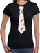 Bellatio Decorations stropdas Kerst T-shirt gingerbead en zuurstok - shirt - dames - zwart S