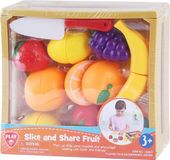 Playgo Play speelgoed snijfruit in kratje - 11-delig - kleurrijk kinderspeelgoed.