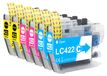 Brother 6 cartouches d'encre LC422/XL, 2 cyan, 2 jaune, 2 magenta, pour Brother MFC-J série