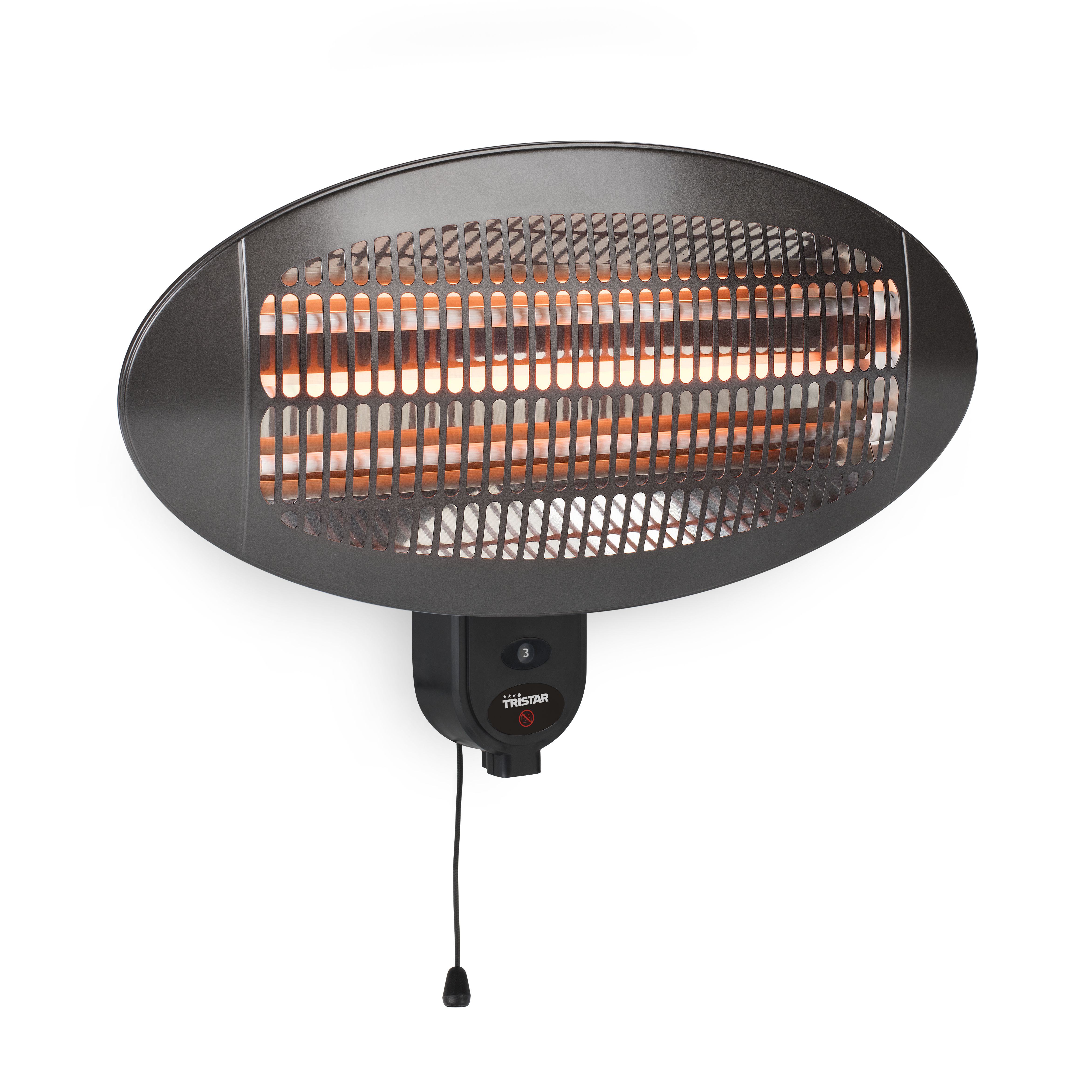 Tristar KA-5286 - Quartz Electric Outdoor Wall Heater - 2000W - Black