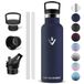 Vikaster Drinkfles, 500 ml thermosfles, BPA-vrij, thermosfles met rietje, voor school, sport, fiets, camping, fitness, outdoor