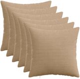 vidaXL Kussensloop 6 stuks Bruin 30 x 30 cm Corduroy