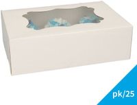 FunCakes Cupcake Doos voor 6 Cupcakes of Muffins - Wit - 25 Stuks