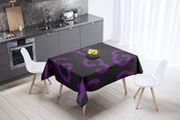 Bonamaison Tafelkleed, Anti-Mold, Sneldrogend, Waterdicht, 100% Polyester Tafellaken, Paars, Zwart, 140 x 140 Cm