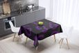 Bonamaison Tafelkleed, Anti-Mold, Sneldrogend, Waterdicht, 100% Polyester Tafellaken, Paars, Zwart, 140 x 140 Cm