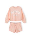 Minoti Kleding Set Meisjes Sweater en Shorts - Koraal