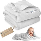 Medi Partners Mousseline Babydeken 100x150cm Mousseline Deken voor Pasgeborenen - Dunne Zachte Knuffeldeken Zomerdeken Voor Peuters Speelmat Wieg Kinderwagen (Grijs)