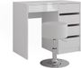 Vicco Kaptafel Sherry, Wit/Wit Hoogglans, 89.8 cm zonder spiegel, met kruk