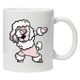 Poodle Acen Merchandise Poodle Dab Novelty Thee-koffiemok, 11 oz, wit