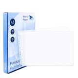 Raylu Paper - A3 meervoudige boorhoezen van 100% recyclebaar polypropyleen, grote opening, versterkte rug, 25 stuks (transparant - glas, A3-90 micron)