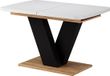 Vicco Eettafel Fenaro, Wit/Goudkleurig Eiken, 120-160 x 80 cm uitschuifbaar