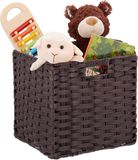 Merkloos Relaxdays Opbergmand - Gevlochten - Bruin - 31x32x30 cm