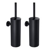 Auralum Max - Toiletborstel met houder vrijstaand - Wc Borstel Houder - Toilet Borstel - Zwart - Set van 2 stuks