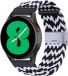 By Qubix - Braided nylon bandje - Zwart / wit - Geschikt voor Xiaomi Mi Watch / Xiaomi Watch 2 / Xiaomi Watch S1 / S2 / S3 / S4 (47mm)