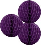 Merkloos / Sans marque Fest-Dekor Gmbh Papieren kerstballen - 3x - paars - 10 cm