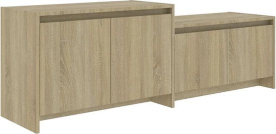 vidaXL Tv-meubel 146,5x35x50 cm bewerkt hout sonoma eikenkleurig