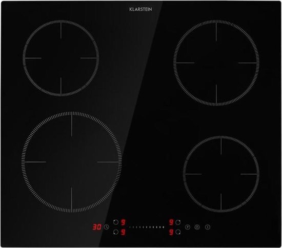 Klarstein Virtuosa EcoAdapt inductiekookplaat 4 zones 7200W glas zwart