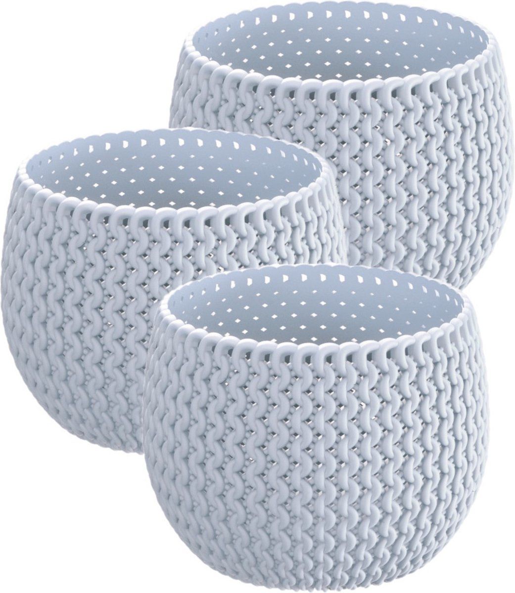 Prosperplast Set van 3 plantenpotten - Ø 14.5 cm - Lichtblauw