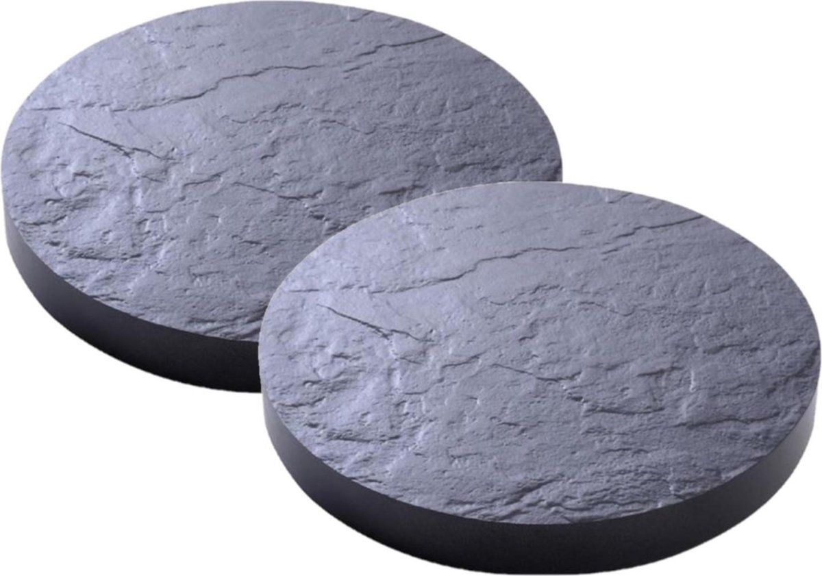 EDA 2x stuks kunststof plantentrolleys rond met wieltjes 30 cm - Grijs