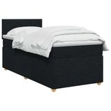 vidaXL Boxspringbed met matras, met hoofdeinde, Zwart, 80 x 200 cm, Stof