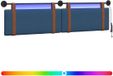 vidaXL - Hangend hoofdbord - Met LED-verlichting - Blauw - Antiek - PU