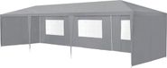 casa.pro Paviljoen partytent met 8 zijwanden 9x3x2,55 m donkergrijs