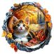 Puzzle en bois - Puzzle chat en automne - 280 pièces - Pour adultes - Boîte cadeau