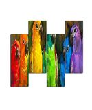 Homemania Wandafbeelding, motief: vogels, 4 stuks, voor woonkamer, slaapkamer, meerkleurig, 76 x 0,3 x 50 cm, HM204PMDF1, MDF
