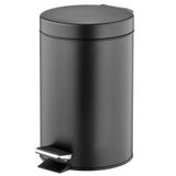 mDESIGN 18809MDBST Vuilnisbak 3 l Rond Staal Zwart