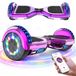 GeekMe Hoverboard, 6,5 pouces, version enfant, double moteur puissant, haut-parleur Bluetooth, éclairage LED