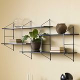 Giga Living Wandplank Snolla - Zwart - 191x26x79cm