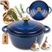 Hage Braadpan Geëmailleerde Gietijzeren Braadpan Casserole 4 Liter Blauw