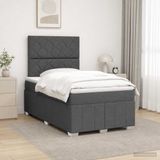 vidaXL Boxspringbed met matras Donkergrijs 120 x 200 cm Stof