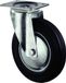 Kelfort Zwenkwiel, zwart rubber wiel met stalen velg en rollager, 100kg 125mm