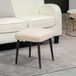 MODENUIT Hocker – 42 x 42 x 47 cm – Kasjmierlook – Stof en Staal – Beige – Voor Binnen, Zit- en Voetensteun