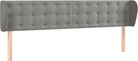 vidaXL Hoofdbord met randen 163x23x78/88 cm fluweel lichtgrijs