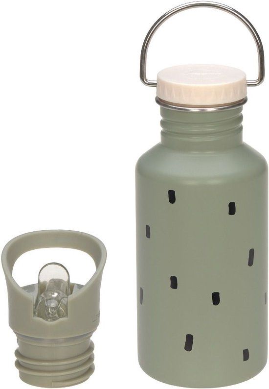 Lässig Drinkfles - Happy Prints - Light Olive - 500 ml