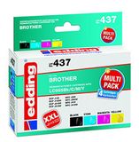 Edding cartouche d'encre EDD-437 remplace Brother LC985BK/C/M/Y multipack 4 - noir, cyan, magenta, jaune - 1x 15ml + 3x 9ml