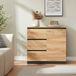 en.casa Commode Kyr met 80x40x75 cm noir et couleur chêne