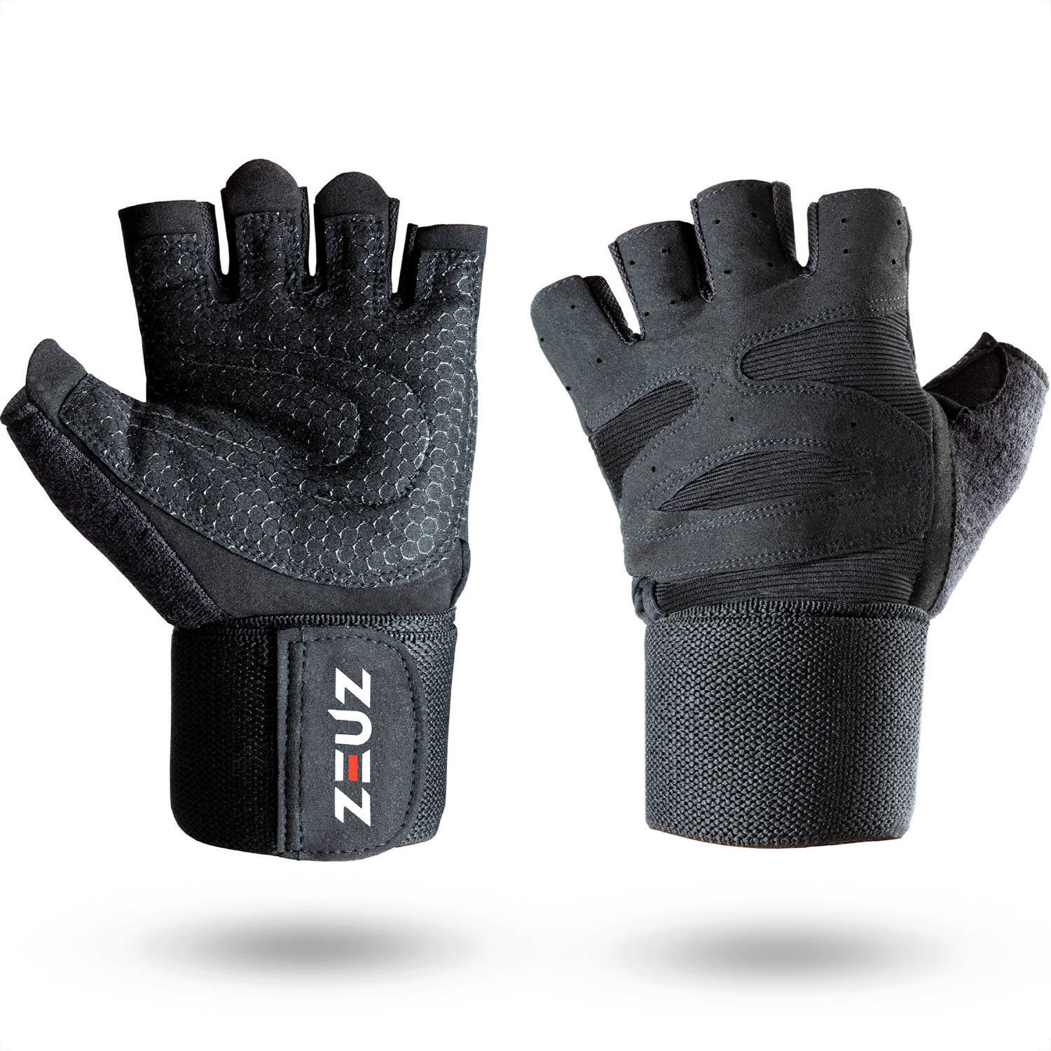 ZEUZ ZEUZ® Sport & Fitness Handschoenen Heren & Dames – Krachttraining Artikelen – Gym & Crossfit Training – Zwart – Maat M