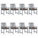 VidaXL Tuinstoelen 8 stuks met kussens Acaciahout Taupe