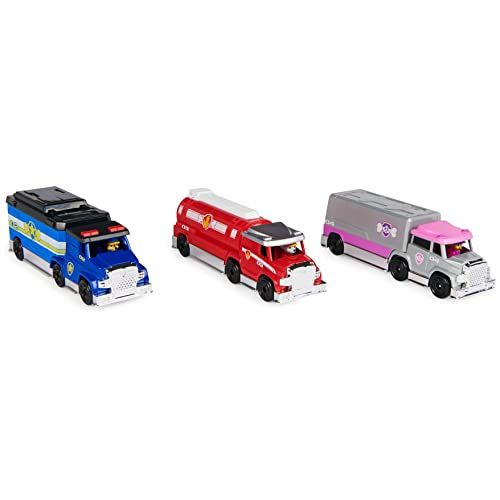 PAW Patrol Voertuig Chase, Marcus en Stella gegoten, True Metal om te verzamelen, Serie Big Truck Pups in schaal 1:55 (exclusief Amazon), speelgoed voor kinderen vanaf 3 jaar, 6065062