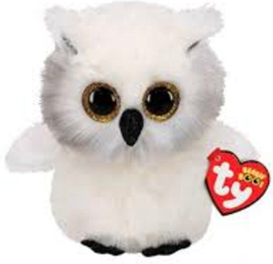 TY Beanie Boo's Austin Owl - 15cm - Pluche Knuffel - Zwart/Wit