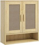 Homcom Wandkast - Spaanplaat - 59x20x66,5cm - Eiken